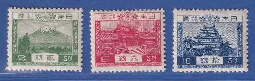 Japan 1926 Freimarken Landesmotive Mi.-Nr. 177-179 ungebraucht *