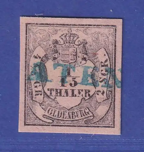 Oldenburg 1852 Wappen 1/15 Taler Mi.-Nr. 3 I gestempelt gepr. BERGER BPP