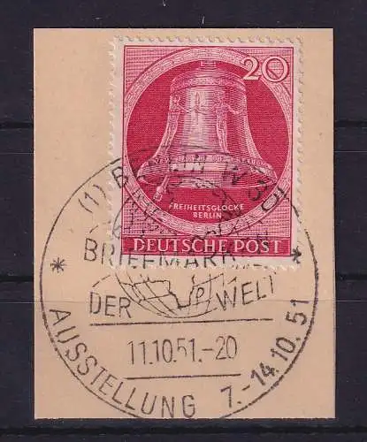 Berlin 1951 Freiheitsglocke 20 Pf Mi.-Nr. 77 mit So.-O auf Briefstück