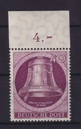 Berlin 1951 Freiheitsglocke 40 Pf Mi.-Nr. 79 Oberrandstück postfrisch **