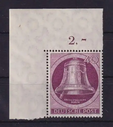 Berlin 1951 Freiheitsglocke 40 Pf Mi.-Nr. 79 Eckrandstück OL postfrisch **