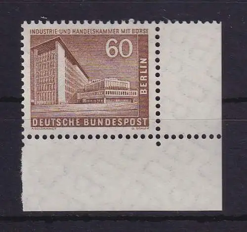 Berlin 1958 IHK und Börse Mi.-Nr. 151 w Eckrandstück UR postfrisch **
