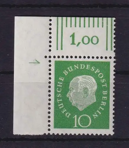 Berlin 1959 Heuss 10 Pf Mi.-Nr. 183 Eckrandstück OL mit Druckerzeichen 1 **