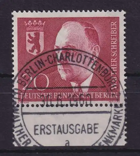 Berlin 1960 W. Schreiber Mi.-Nr. 192 Unterrandstück mit ET-So.-O und Gummierung