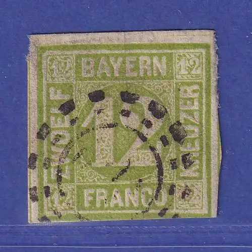Bayern 12 Kreuzer grün Mi-Nr. 12 gestempelt