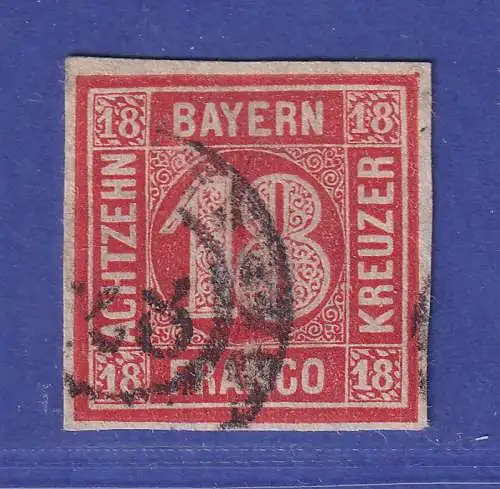 Bayern 18 Kreuzer rot Mi-Nr. 13a gestempelt