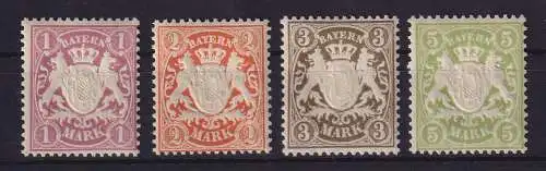 Bayern Wappen Mark-Werte  Mi-Nr. 71-74 postfrisch **
