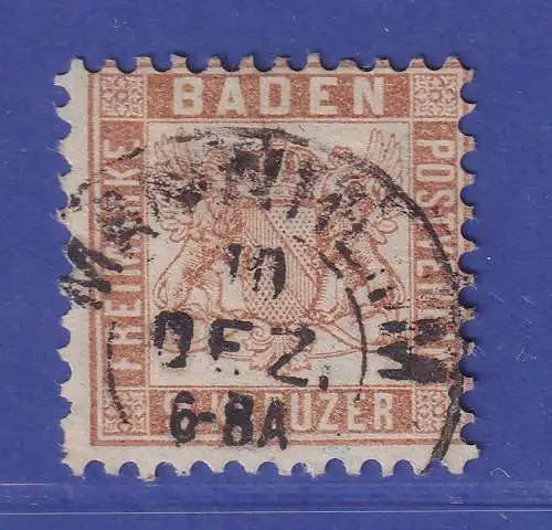 Baden 9 Kreuzer hellbraun Mi.-Nr. 20 a  O MANNHEIM