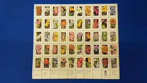 USA 1992 Mi.-Nr 2252-2301 Wildblumen der US-Staaten,  50 Werte im ZD-Bogen ** 