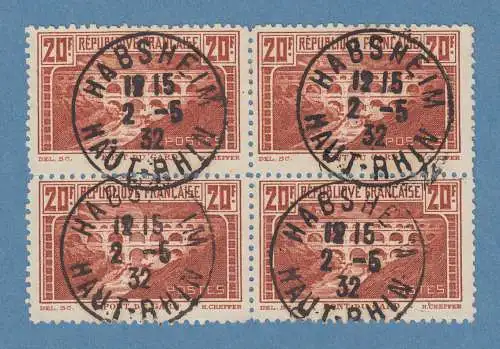 Frankreich 1930 20Fr. Pont du Gard Mi.-Nr. 242B VIERERBLOCK gestempelt !  RRR