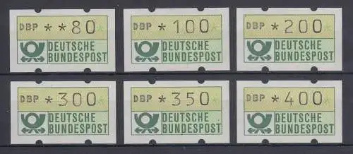 Deutschland ATM Postemblem NAGLER Satz 6 Werte 80-400 Pfg, Mi.-Nr. 1.2 hu VS9 **