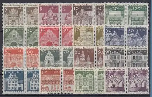 Berlin 1966 große Bauwerke Mi.-Nr. 270-85 kpl. Satz waag. Paare postfrisch **