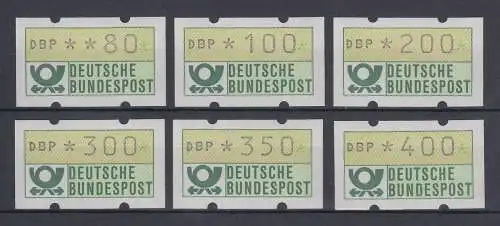 Deutschland ATM Mi.-Nr. 1.1hu Satz 6 Werte 80-400 Pfg  VS9 **
