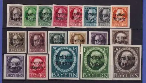 Bayern Aufdruck Freistaat  Mi-Nr. 152-170 B postfrisch **