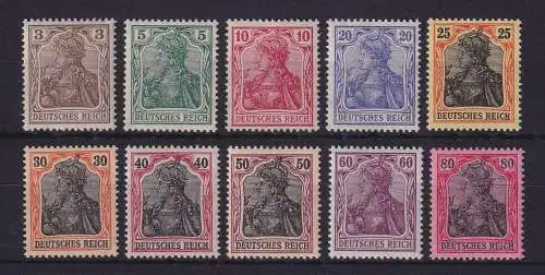 Dt. Reich Germania Kriegsdrucke Mi-Nr. 84-93 II postfrisch **