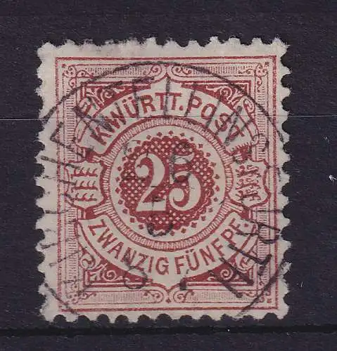 Württemberg 1882 Ziffer 25 Pfennig braunorange Mi.-Nr. 48a gestempelt