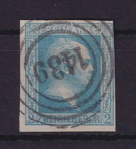 Preußen 1857 König Friedrich Wilhelm IV.  Mi.-Nr. 7 mit Nummern-O 1439 Stettin