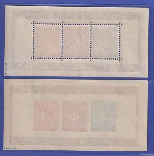 All. Besetzung 1946 Altershilfe-Blockpaar Ni-Nr. Bl. 12 A/B ** gpr. SCHLEGEL BPP