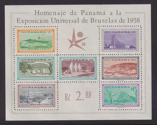 Panama 1958 Weltausstellung Brüssel Mi-Nr. Block 5 postfrisch **