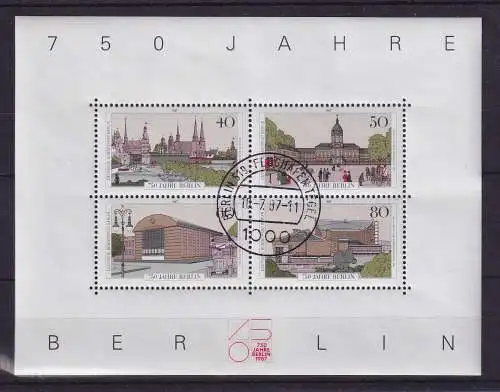 Berlin 1987 - 750 Jahre Berlin  Mi.-Nr. Block 8  O BERLIN 519 FLUGHAFEN TEGEL