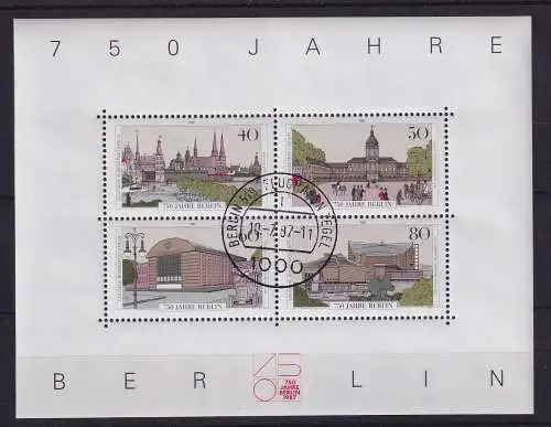 Berlin 1987 - 750 Jahre Berlin Mi.-Nr. Block 8 O BERLIN 519 FLUGHAFEN TEGEL