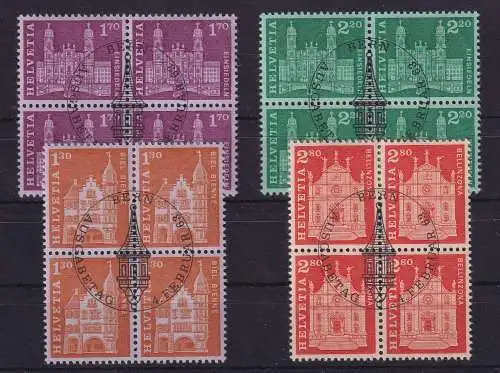 Schweiz 1963 Stadtansichten Mi-Nr. 764-767 Viererblocks mit Ersttags-O BERN