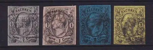 Sachsen 1855 König Johann I.  Mi.-Nr. 8-11  gestempelt