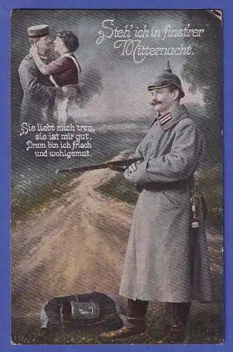 Bildpostkarte 1. Weltkrieg Wachsoldat gelaufen als Feldpost 1915