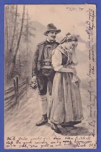 Bayern Bildpostkarte Liebeserklärung gelaufen nach Schaffhausen 1904