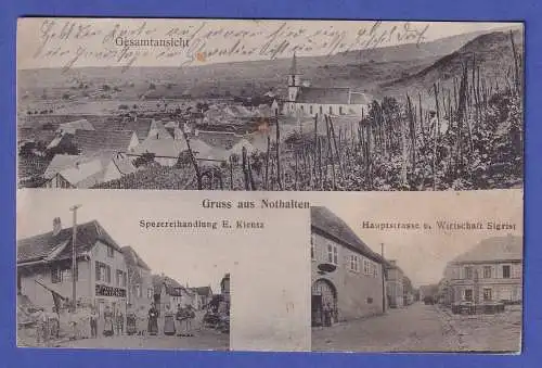 AK Nothalten (Elsass) gelaufen als Feldpost 1. Weltkrieg 1917