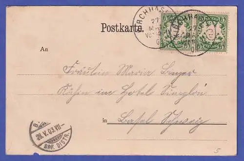 AK Landsberg am Lech gelaufen nach Basel (Schweiz) 1903