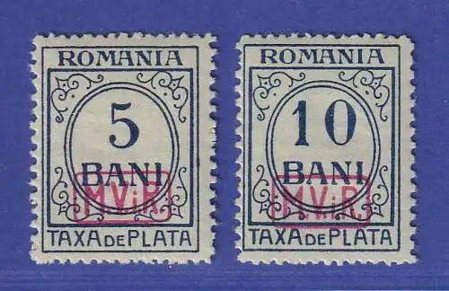 Dt. Besetzung 1. WK Rumänien Portomarken Mi.-Nr. 6-7 Satz kpl. postfrisch **