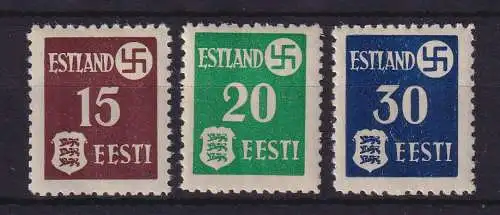 Dt. Besetzung 2. Weltkrieg Estland 1941 Mi.-Nr 1-3 y Satz kpl. postfrisch **