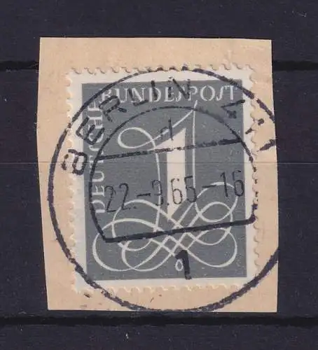 Bundesrepublik Ziffer 1 Pf  Mi.-Nr. 285 Y O BERLIN auf Briefstück gpr. SCHLEGEL