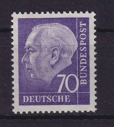 Bundesrepublik 1957 Theodor Heuss 70 Pf Mi.-Nr. 263 x v ** gpr. SCHLEGEL BPP