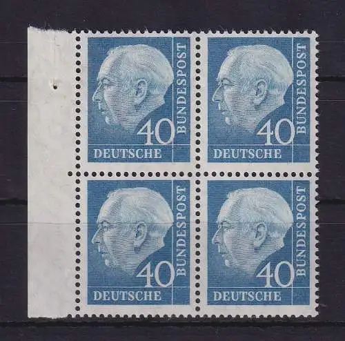 Bundesrepublik 1957 Theodor Heuss 40 Pf Mi.-Nr. 260 x Randviererblock ** 