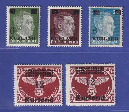 Dt. Besetzung 2. Weltkrieg Kurland 1945 Mi.-Nr 1-3, 4 A / B kpl. postfrisch **