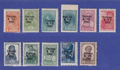 Dt. Besetzung 2. Weltkrieg Estland Pernau Mi.-Nr 1-10 II A / B postfrisch **