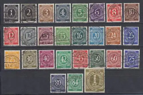 Alliierte Besetzung 1946 Ziffernserie Mi.-Nr. 911-937 Satz 27 Werte kpl. O 