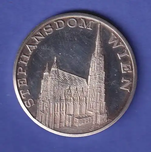 Silbermedaille Stephansdom Wien und Stadtwappen 25gAg986