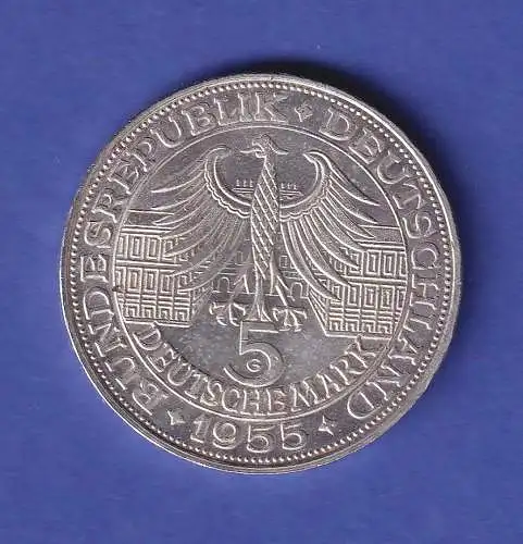 Deutschland 1955 Silbermünze Ludwig Wilhelm von Baden 5 DM vz