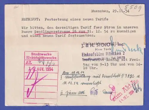 Bundesrepublik 8 Pf Posthorn Mi.-Nr. 127 auf Karte O MÜNCHEN 1954