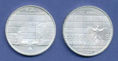 10-€-Gedenkmünze 50 Jahre Deutsche Bundesbank 2007, stempelglanz
