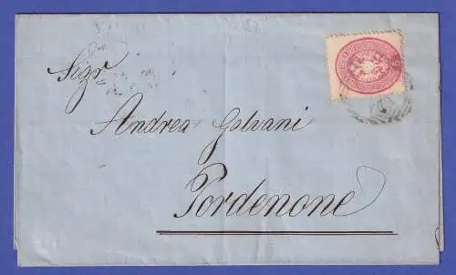 Lombardei-Venetien 5 Soldi Mi.-Nr. 16 auf Brief nach Pordenone 1863
