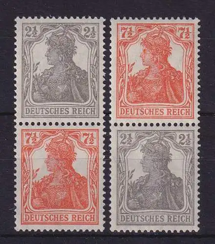 Dt. Reich Germania Zusammendrucke Mi.-Nr. S12b und S13b postfrisch **