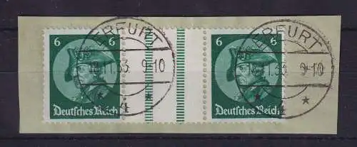 Dt. Reich Friedrich II. Zusammendruck Mi.-Nr. WZ9 O ERFURT auf Briefstück