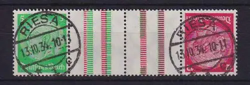 Dt. Reich Hindenburg Zusammendruck Mi.-Nr. KZ18  O RIESA