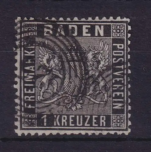 Baden 1 Kreuzer Mi.-Nr. 9 mit Nummern-Stempel 25 Konstanz