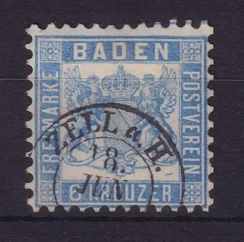 Baden 6 Kreuzer Mi.-Nr. 19a mit Zweikreis-O ZELL a. H. (Zell am Hamersbach)