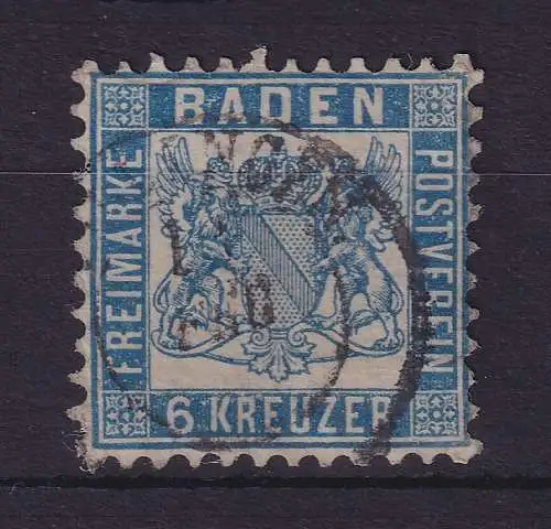 Baden 6 Kreuzer Mi.-Nr. 19b gestempelt 